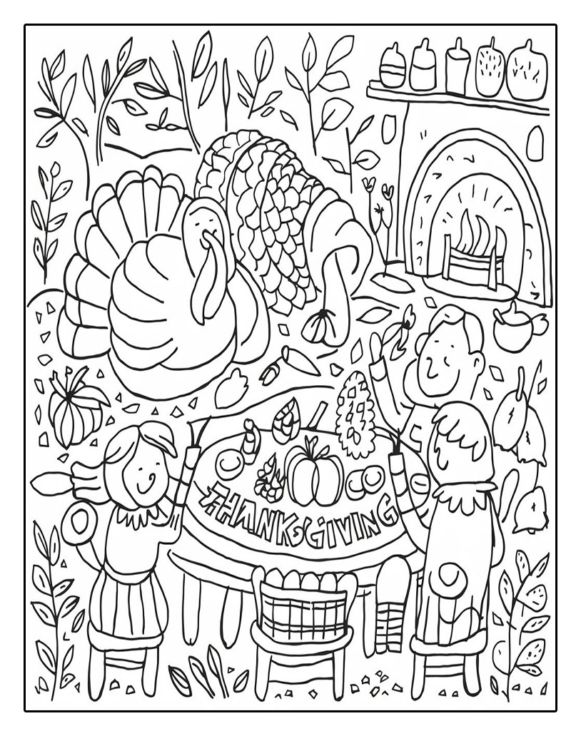 Thanksgiving Coloring Pages (Free PDF Printables) - Global Coloring Pages